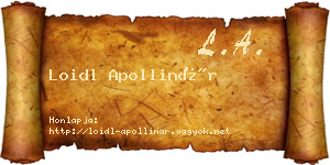 Loidl Apollinár névjegykártya